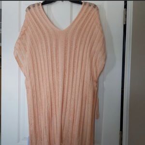 Pink crochet swim cover up